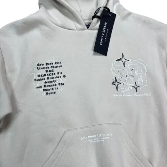 Supply & Demand NWT Youth Hoodie Graphic New York Beige Pullover Size S - Picture 5 of 5
